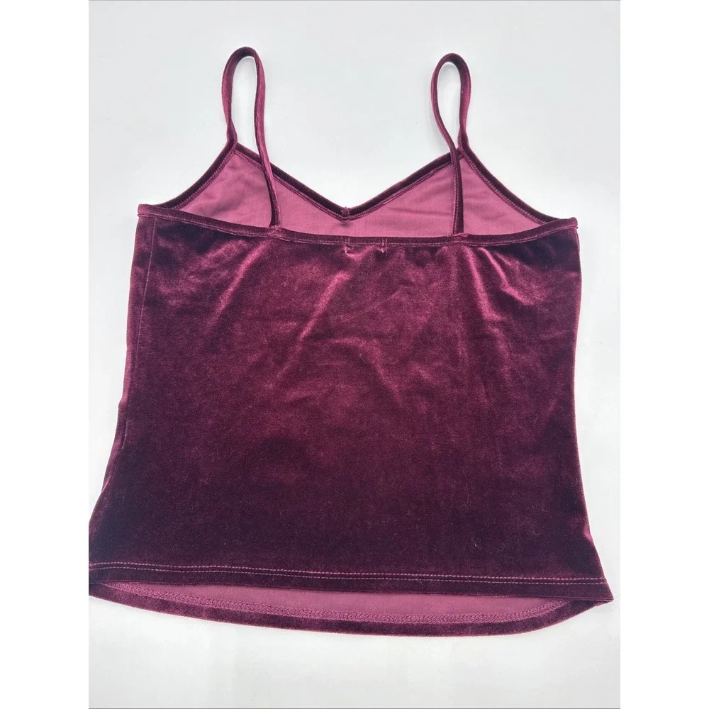Garage Y2K Burgundy Velvet Whimsigoth Cropped Camisole Tank Top Goth Size PSmall